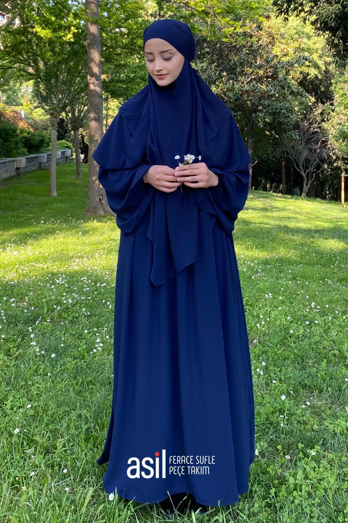 Asil Ferace Sufle Peçe Takım Lacivert - ASİLNUR