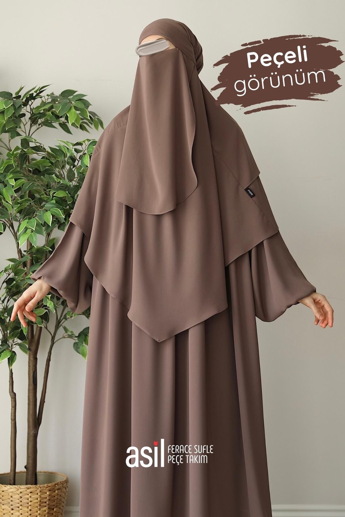 Asil Ferace Sufle Peçe Takım Sütlü Kahve - 5
