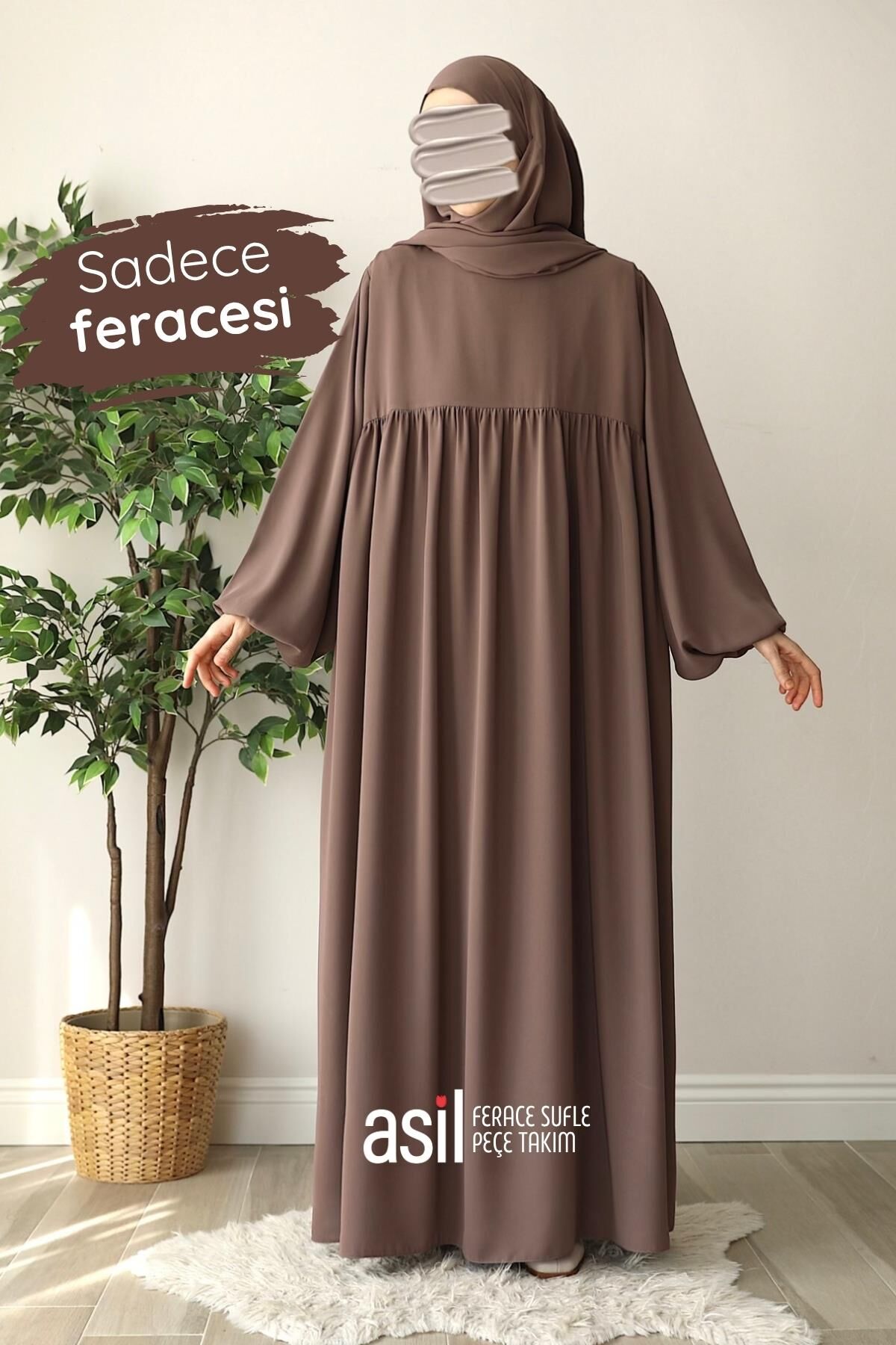 Asil Ferace Sufle Peçe Takım Sütlü Kahve - 3