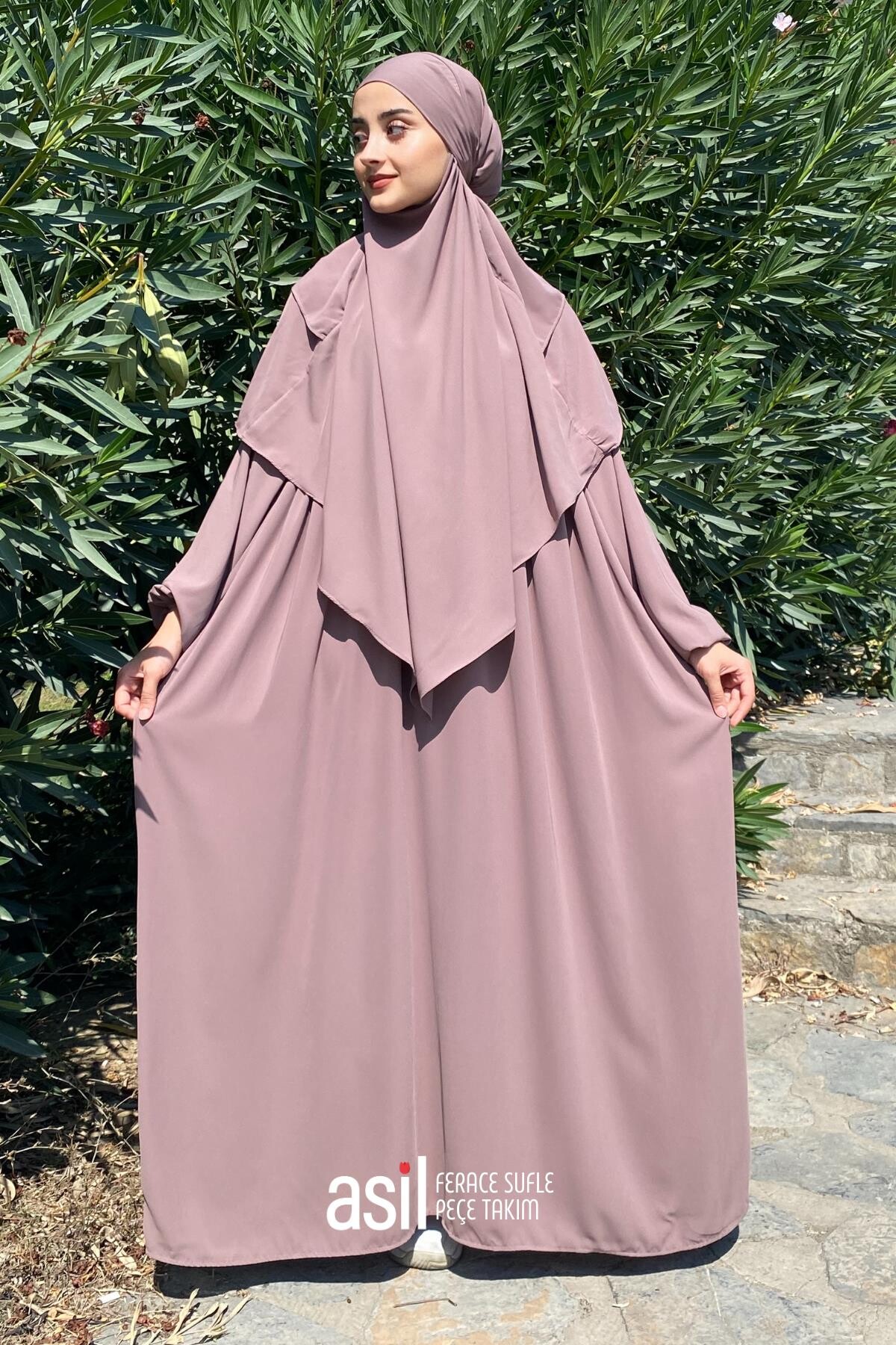 Asil Ferace Sufle Peçe Takım Vizon - ASİLNUR