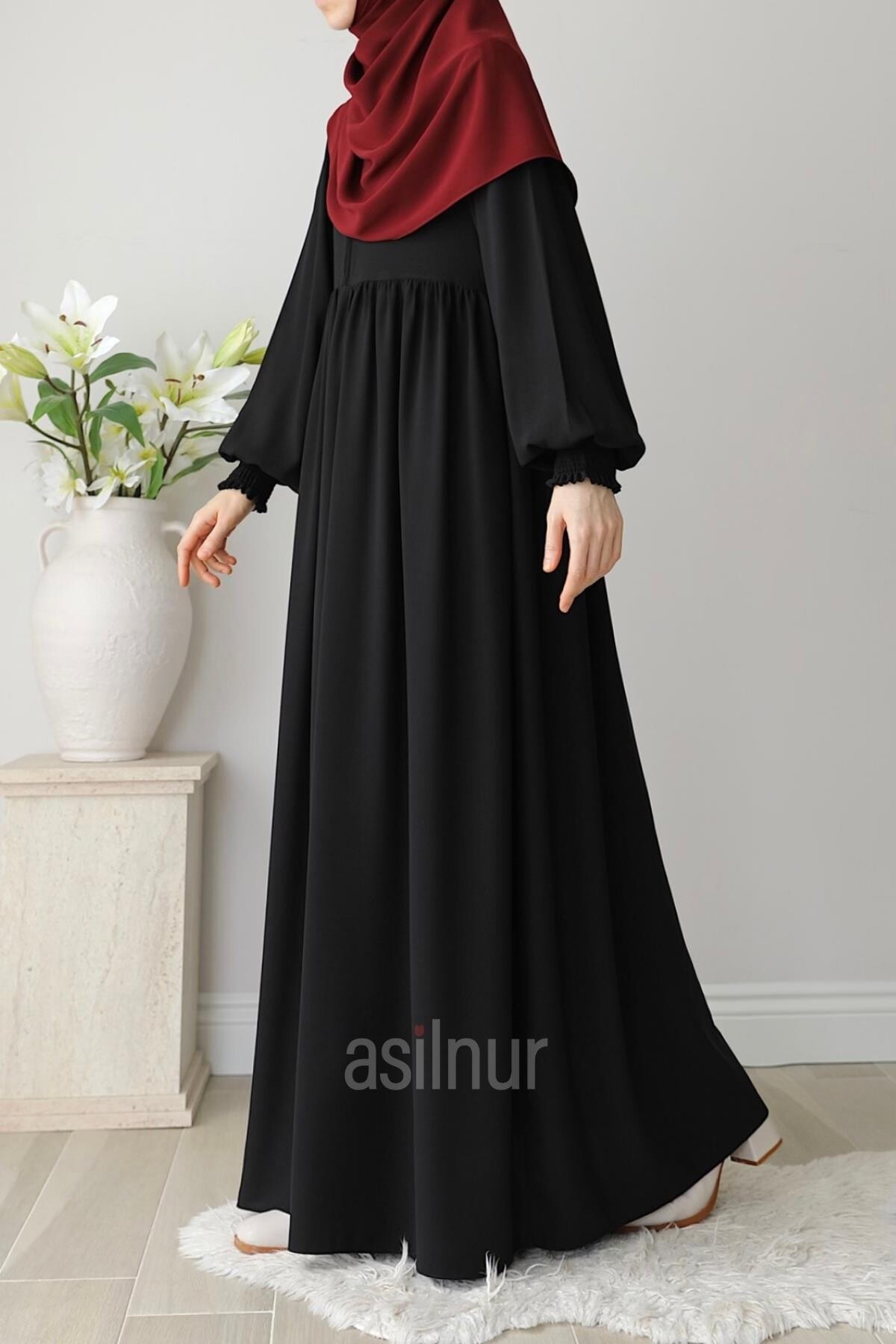 Ayşe Yakalı Pırlanta Elbise Siyah - 5