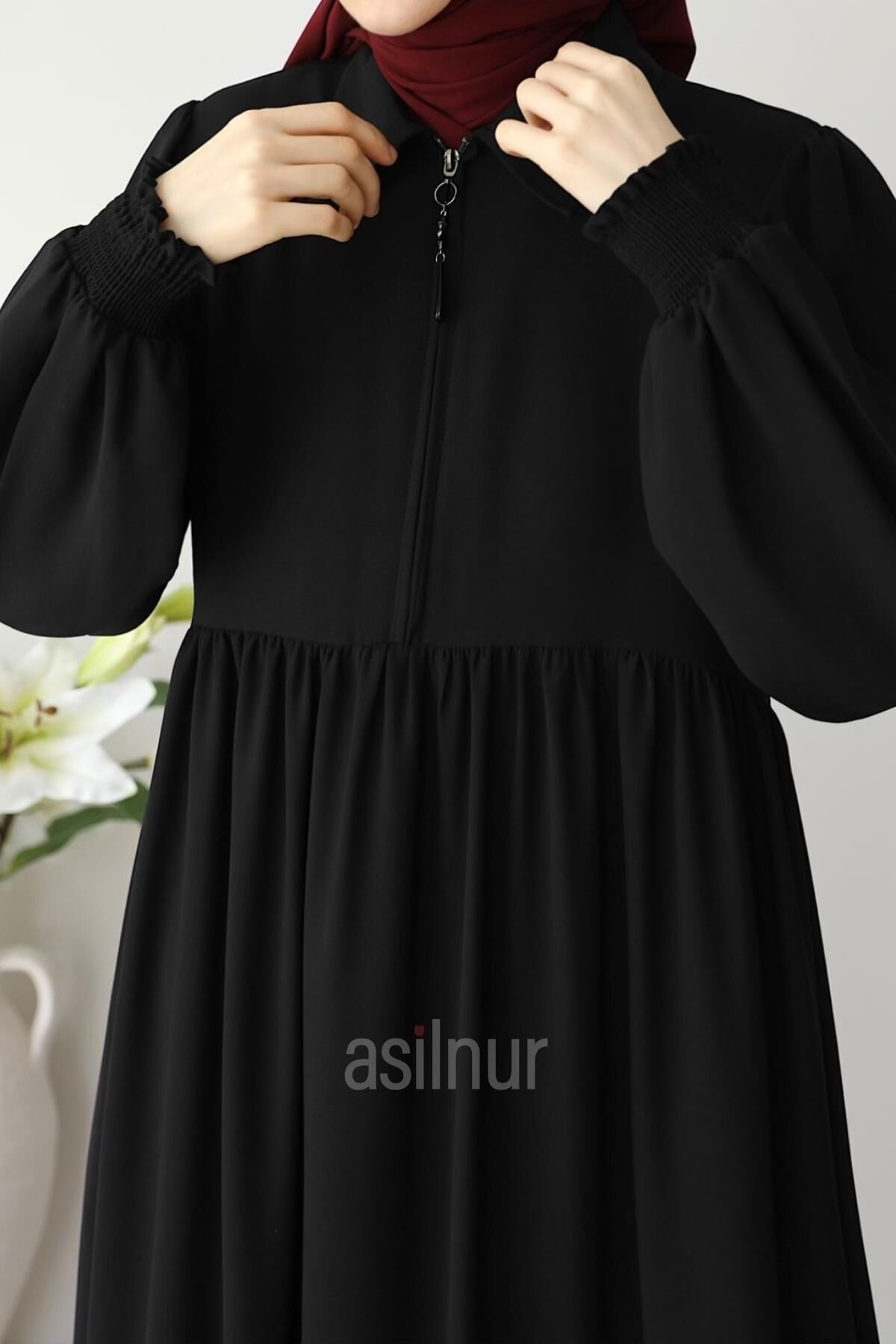 Ayşe Yakalı Pırlanta Elbise Siyah - 3