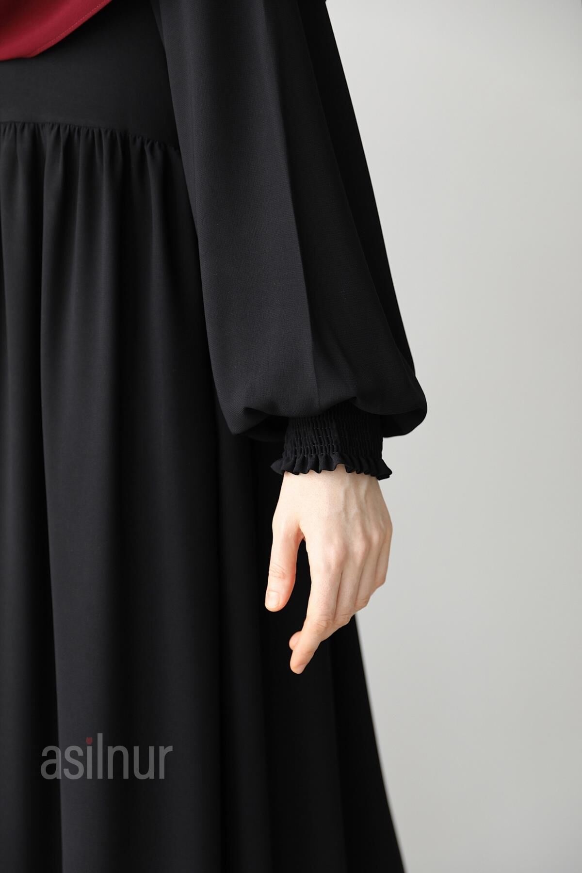 Ayşe Yakalı Pırlanta Elbise Siyah - 8