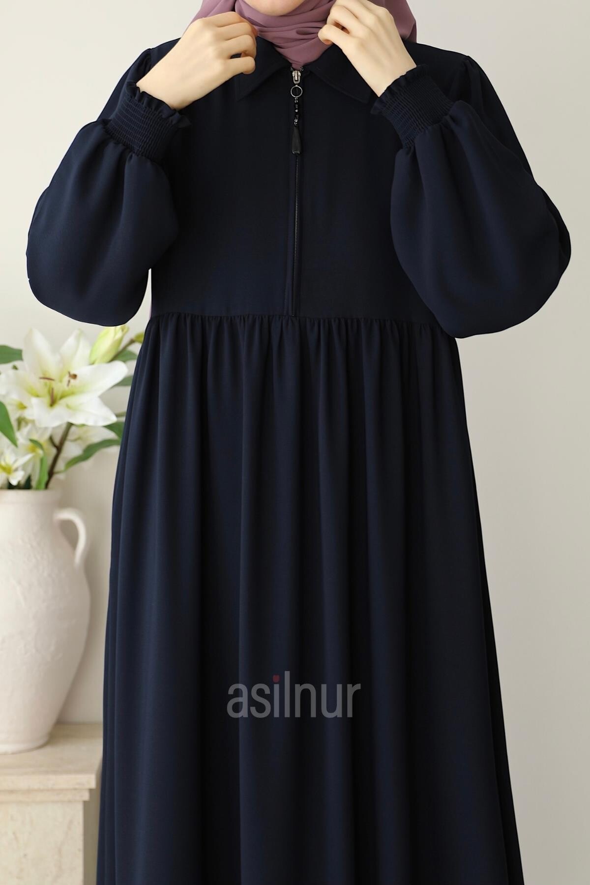 Ayşe Yakalı Pırlanta Elbise Lacivert - 3