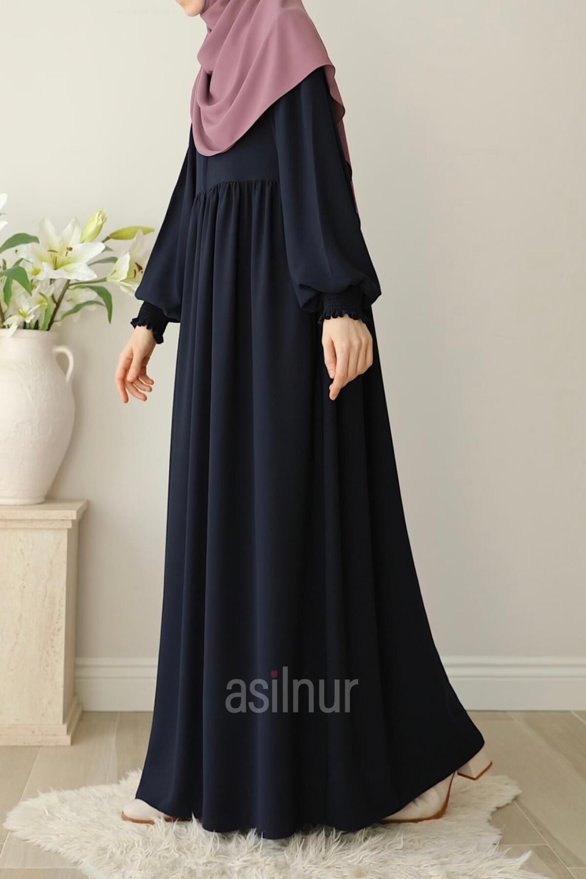 Ayşe Yakalı Pırlanta Elbise Lacivert - 5