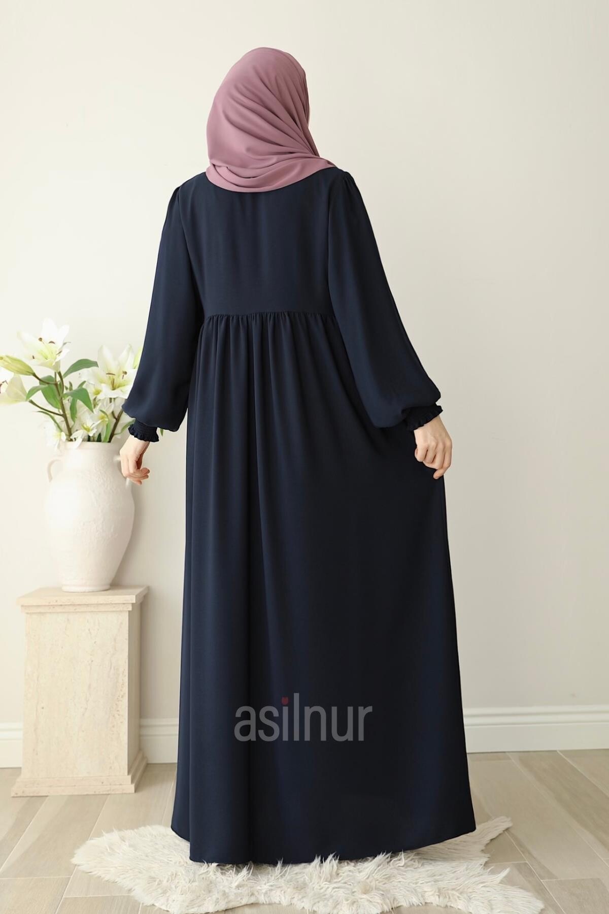 Ayşe Yakalı Pırlanta Elbise Lacivert - 6