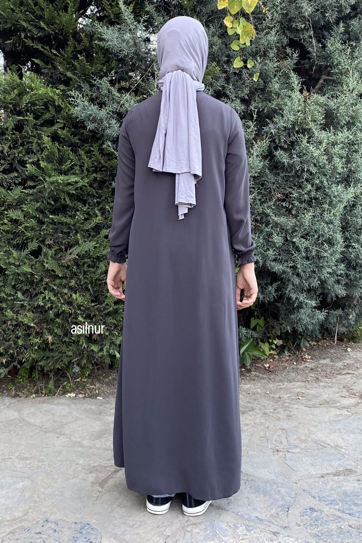 Çocuk Pileli Ferace Füme - 3