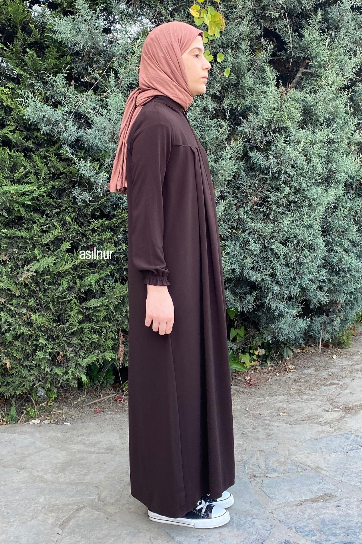 Çocuk Pileli Ferace Kahverengi - 2