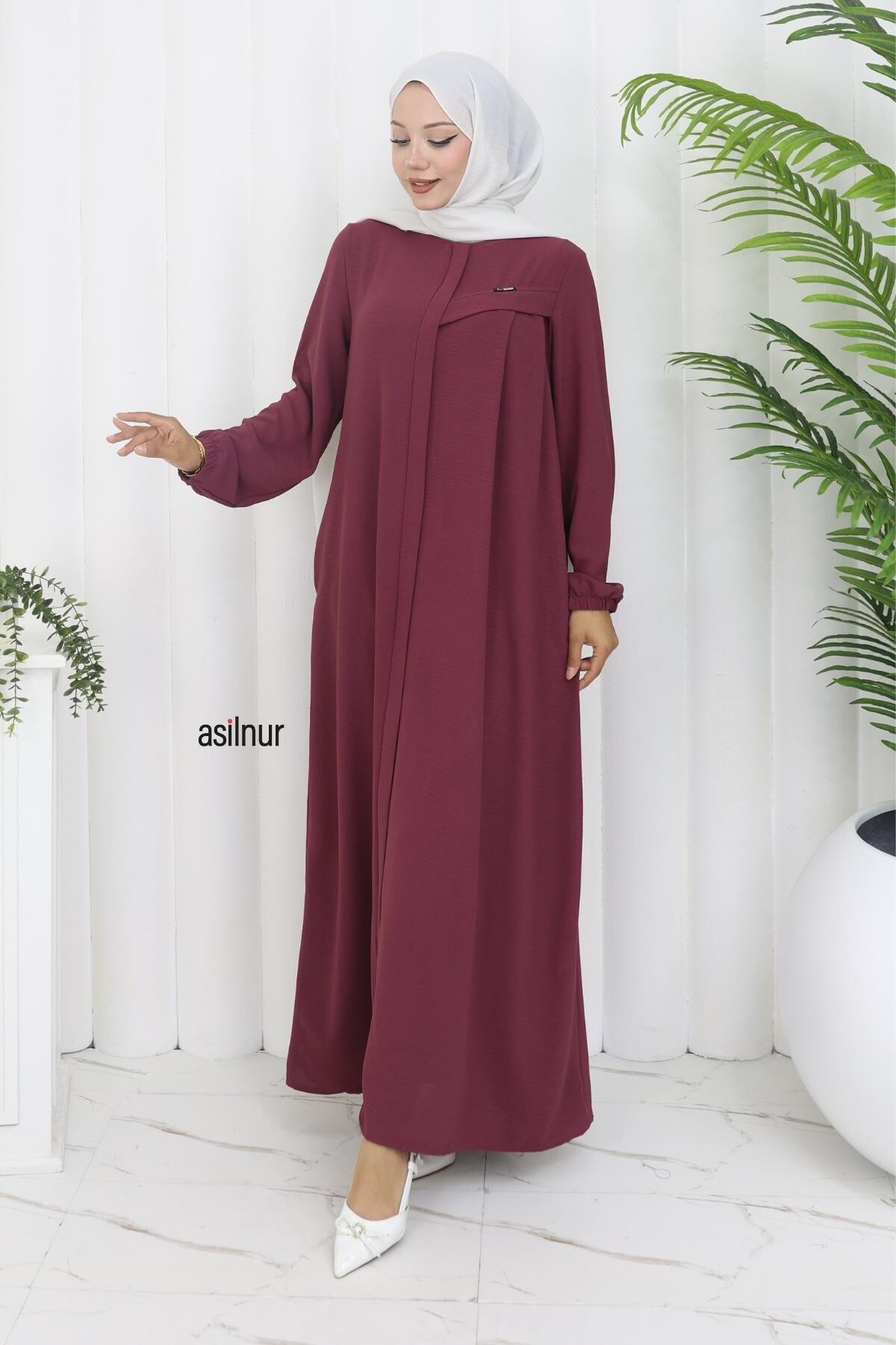 Dila Ayrobin Biyeli Ferace Bordo - 4