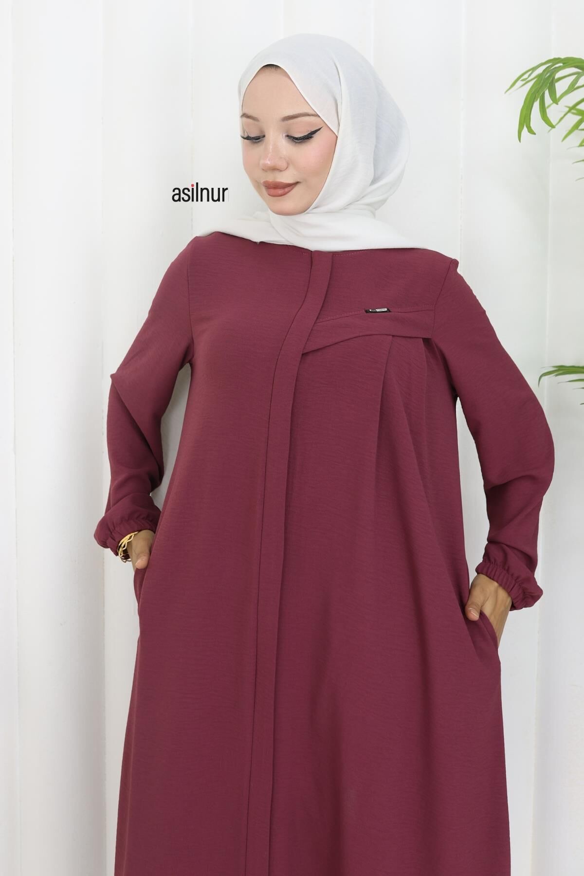 Dila Ayrobin Biyeli Ferace Bordo - 7
