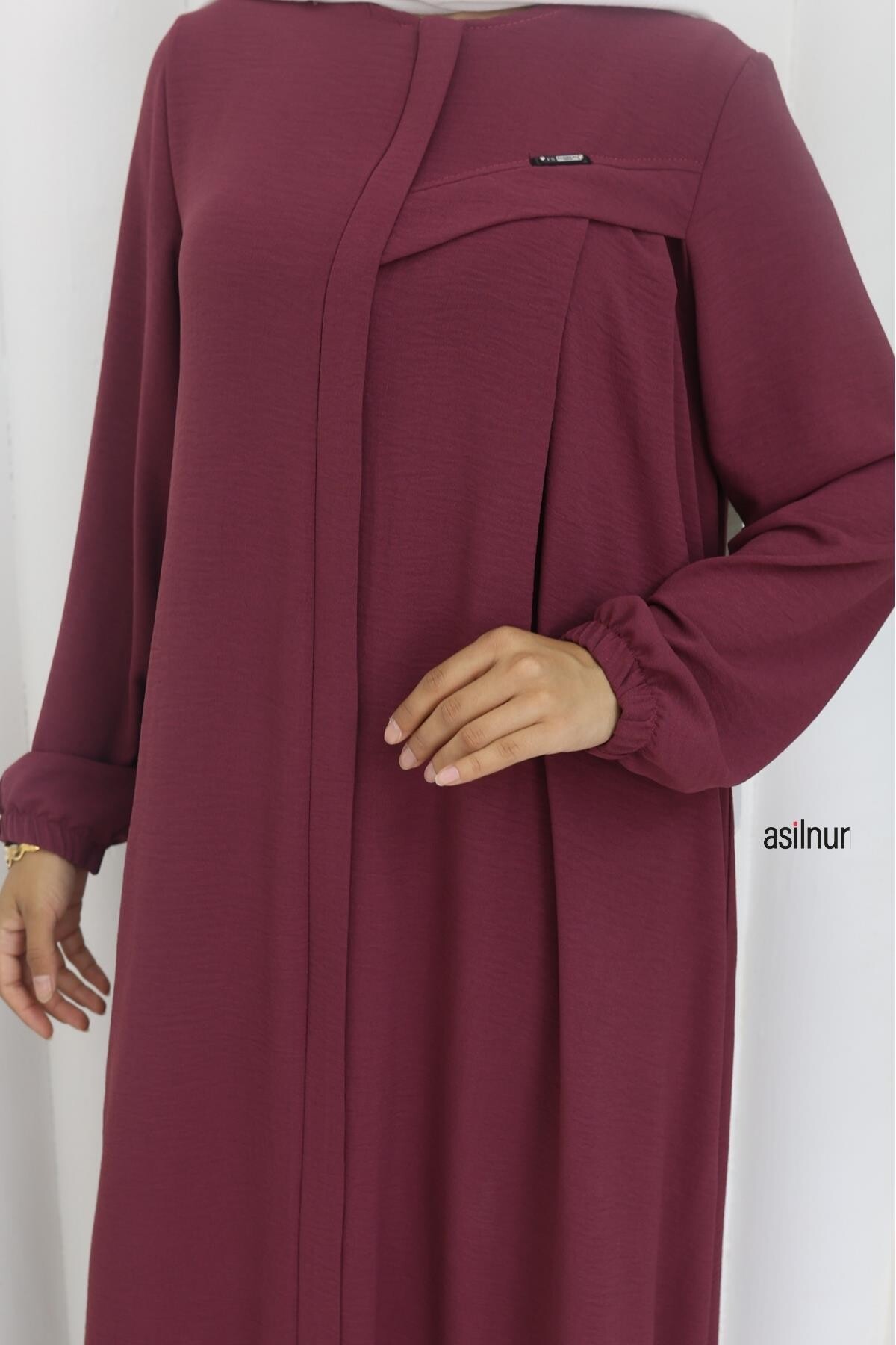 Dila Ayrobin Biyeli Ferace Bordo - 6