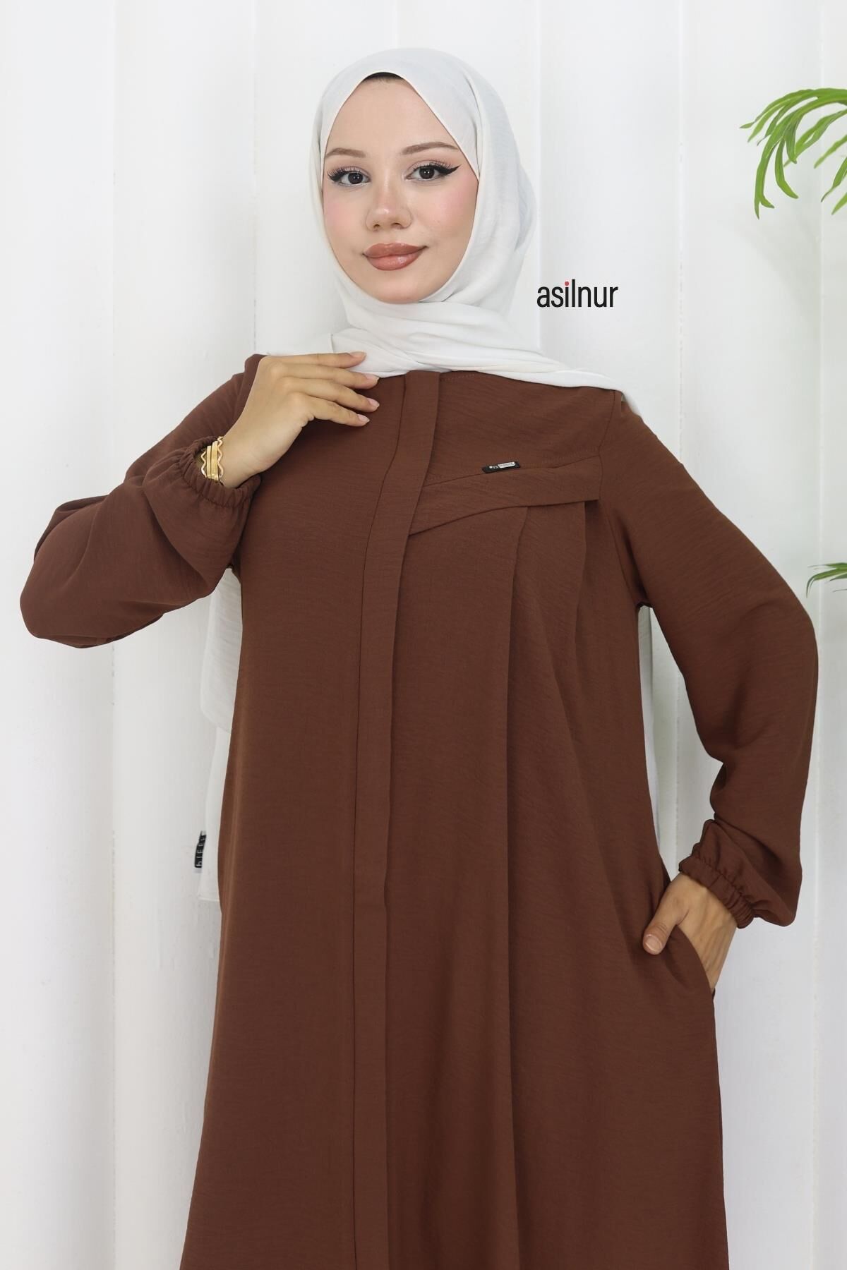 Dila Ayrobin Biyeli Ferace Kahverengi - 4