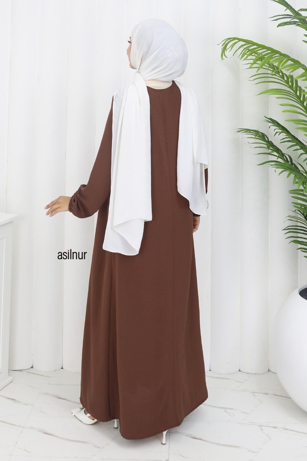 Dila Ayrobin Biyeli Ferace Kahverengi - 6