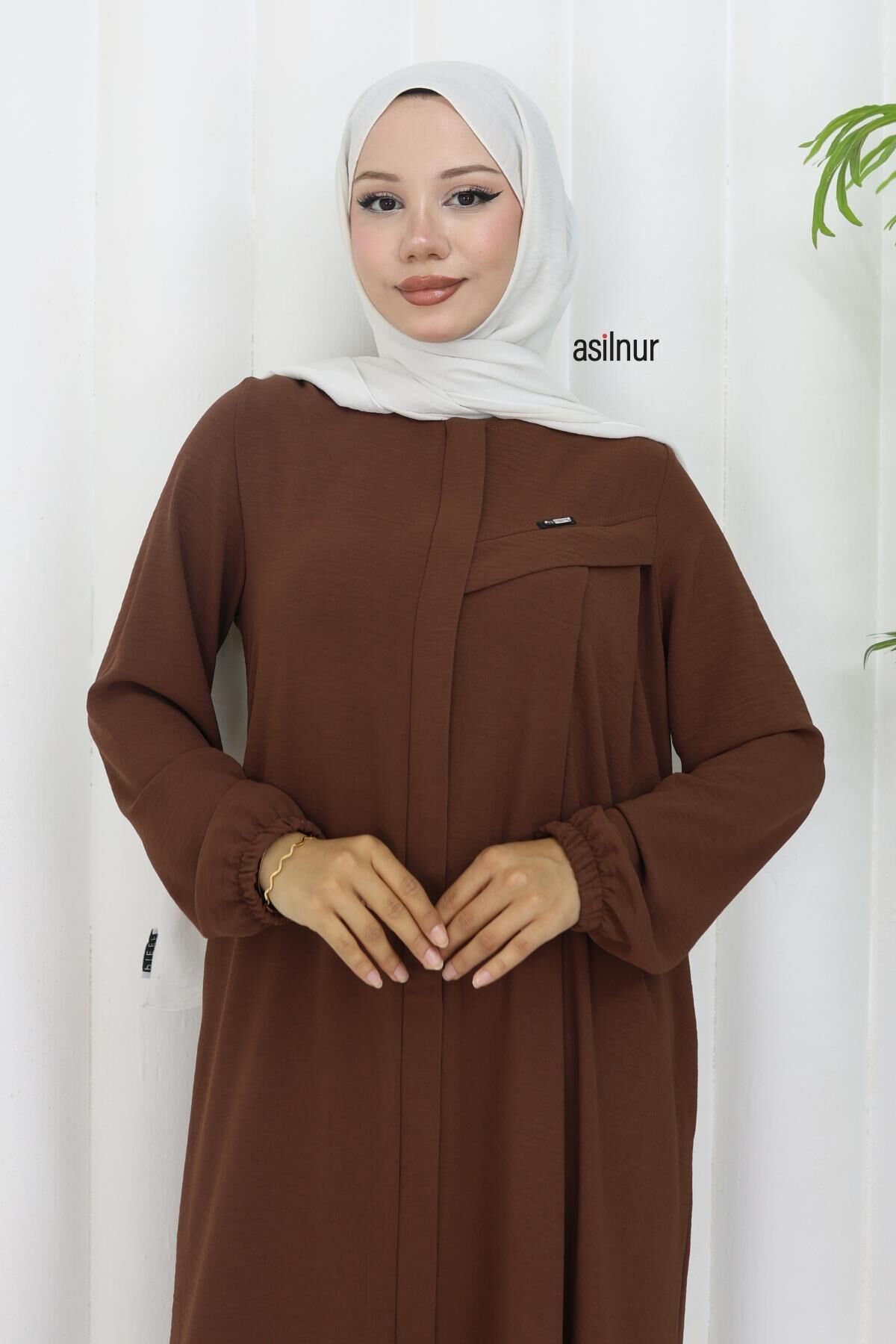 Dila Ayrobin Biyeli Ferace Kahverengi - 7