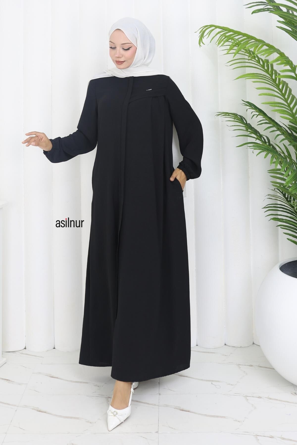 Dila Ayrobin Biyeli Ferace Siyah - 4