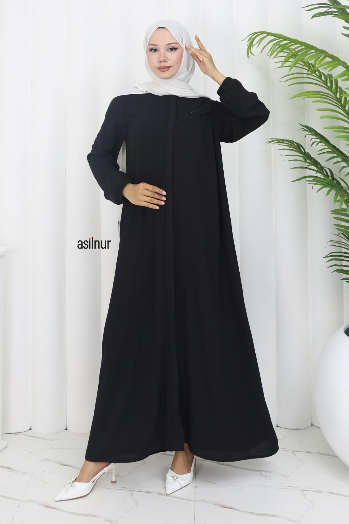 Dila Ayrobin Biyeli Ferace Siyah - 1