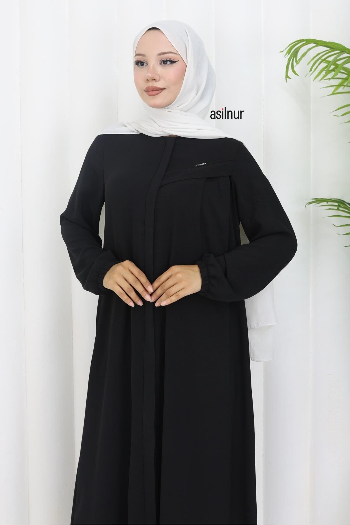 Dila Ayrobin Biyeli Ferace Siyah - 6