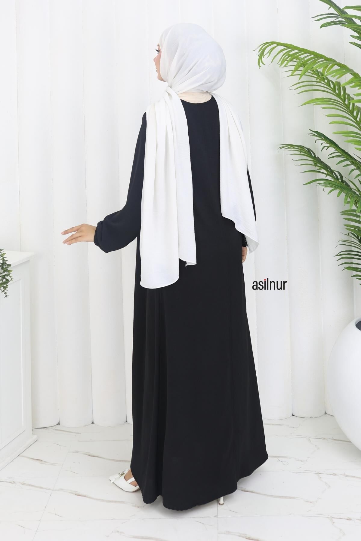 Dila Ayrobin Biyeli Ferace Siyah - 5