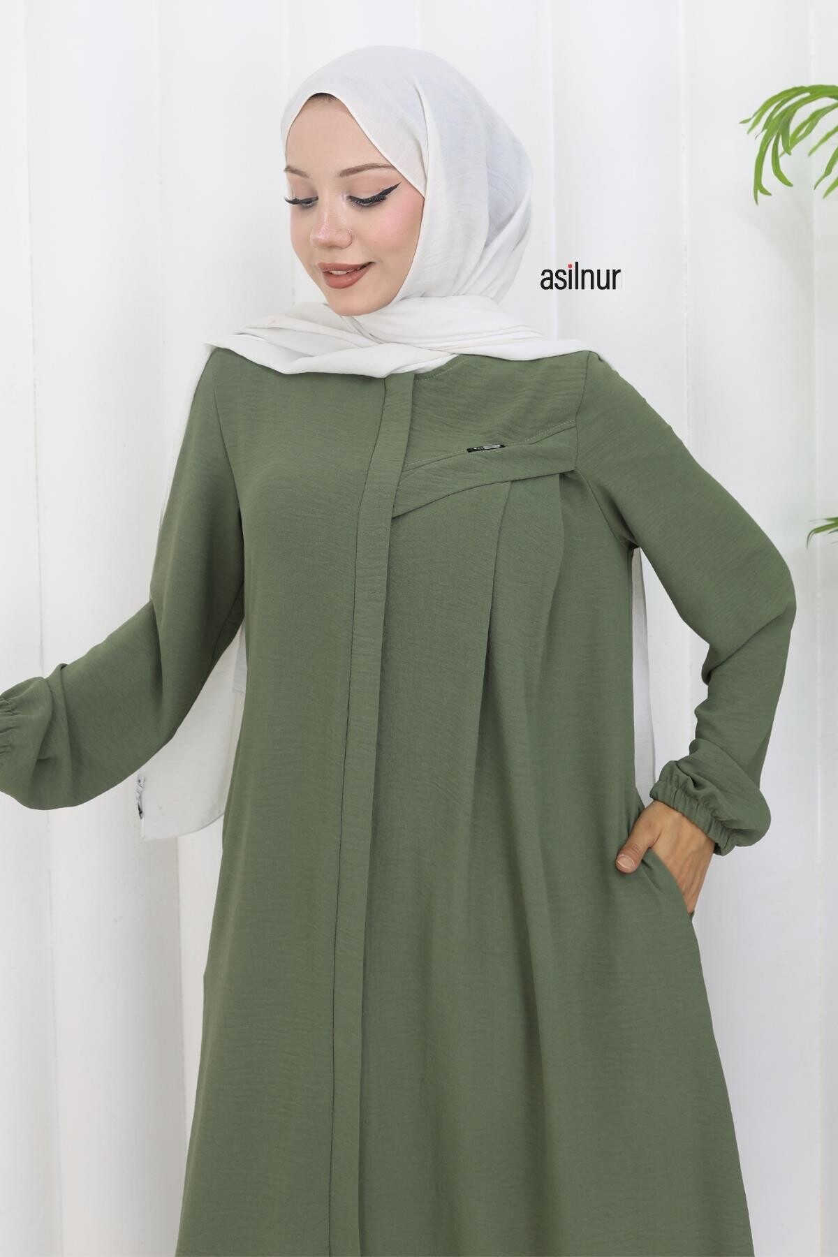 Dila Ayrobin Biyeli Ferace Yeşil - 3