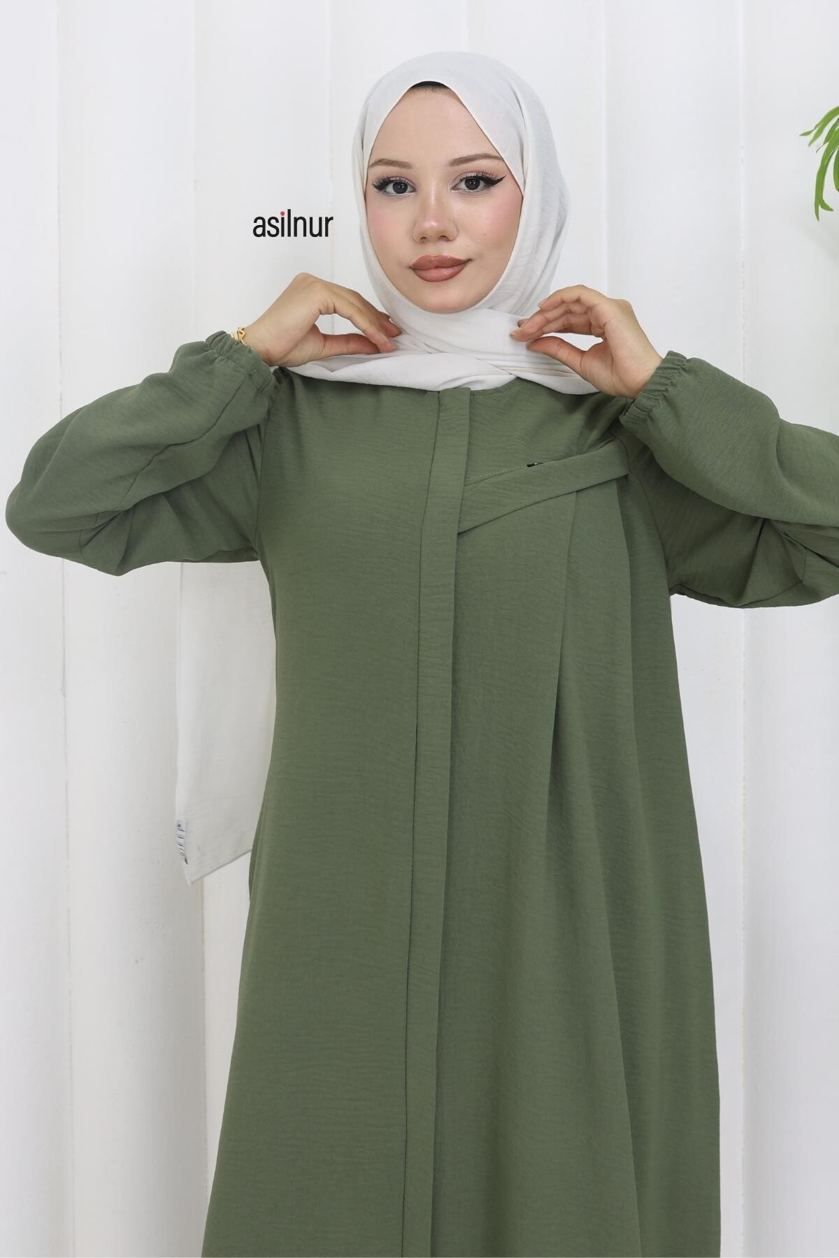 Dila Ayrobin Biyeli Ferace Yeşil - 6