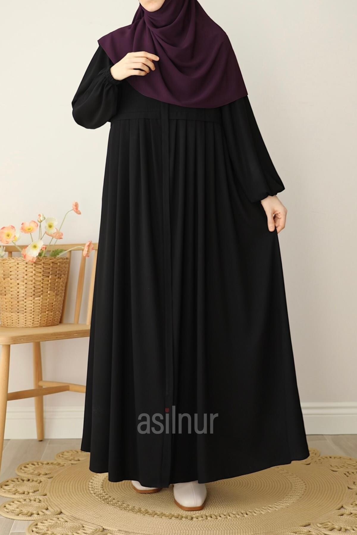 Ebrar Piliseli Ferace Siyah - 3