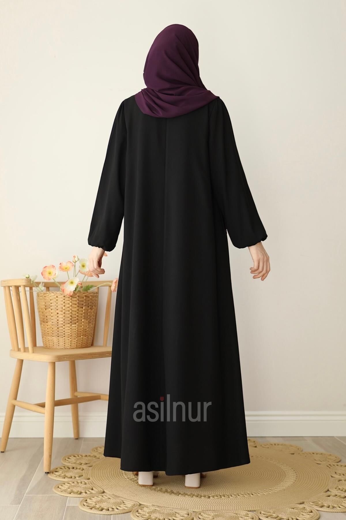 Ebrar Piliseli Ferace Siyah - 4