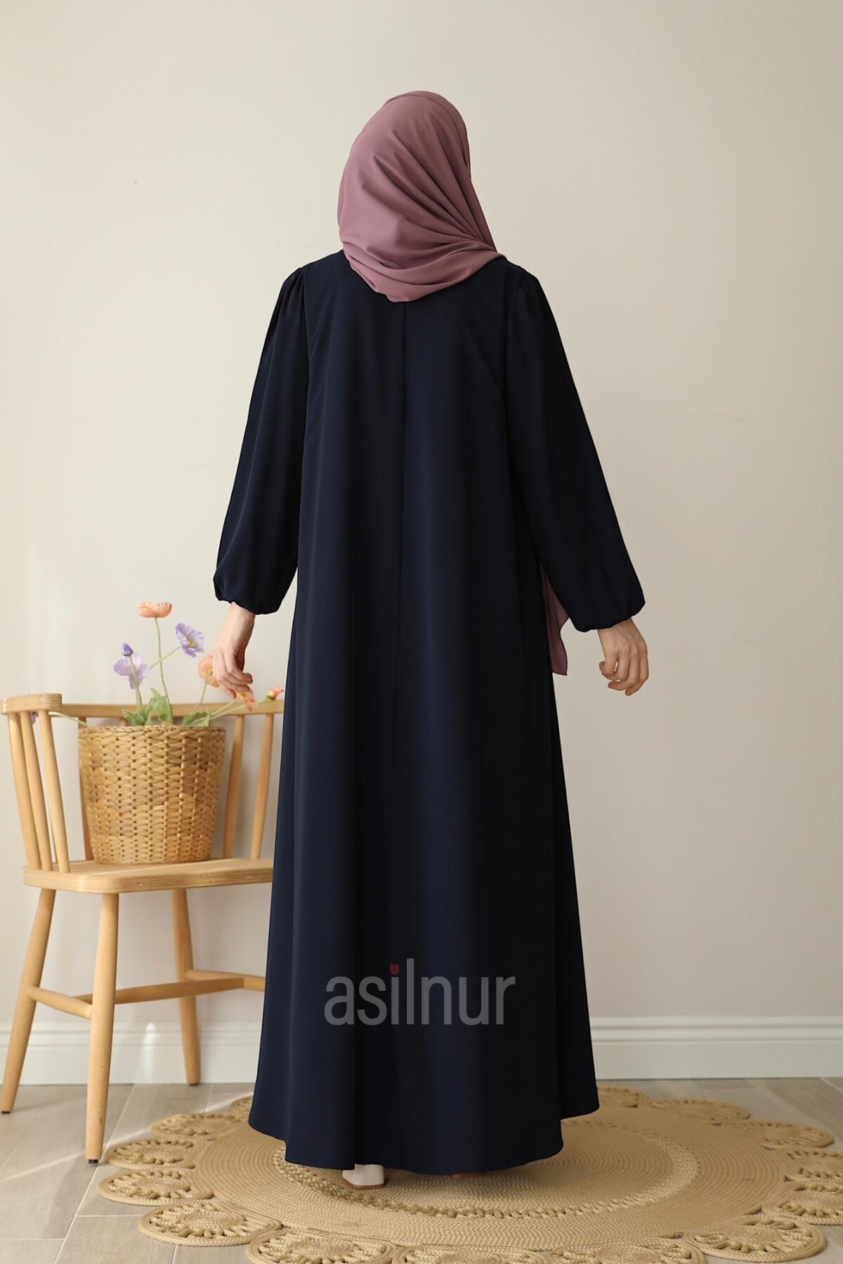 Ebrar Piliseli Ferace Lacivert - 4