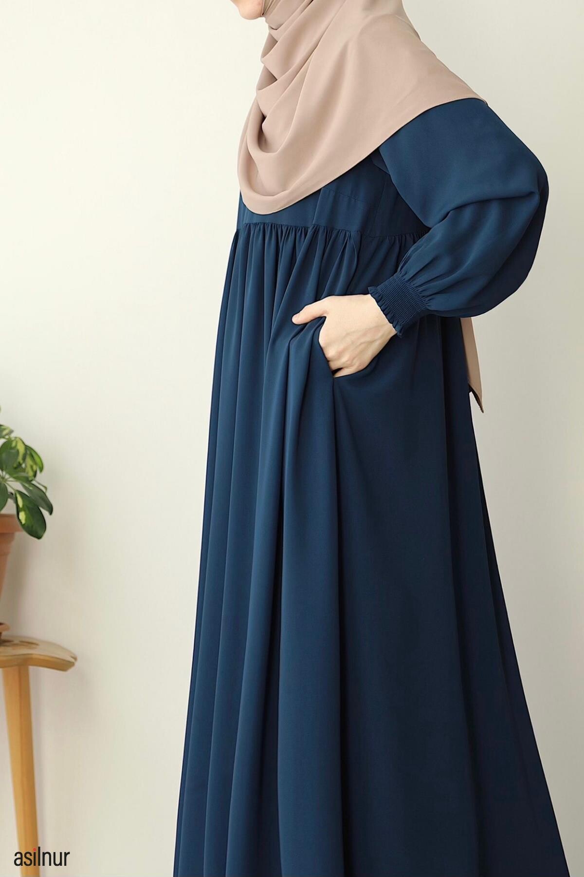 Eda Elbise Petrol Mavisi - 5