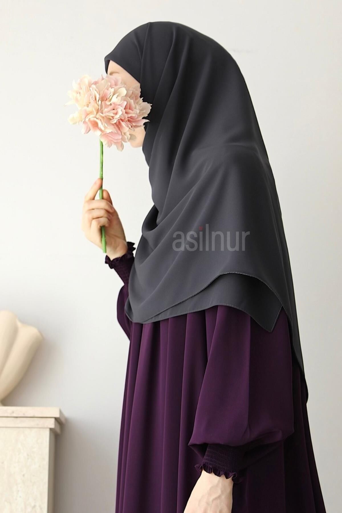 Elif Büyük Boy Eşarp 120x120 Füme - 2