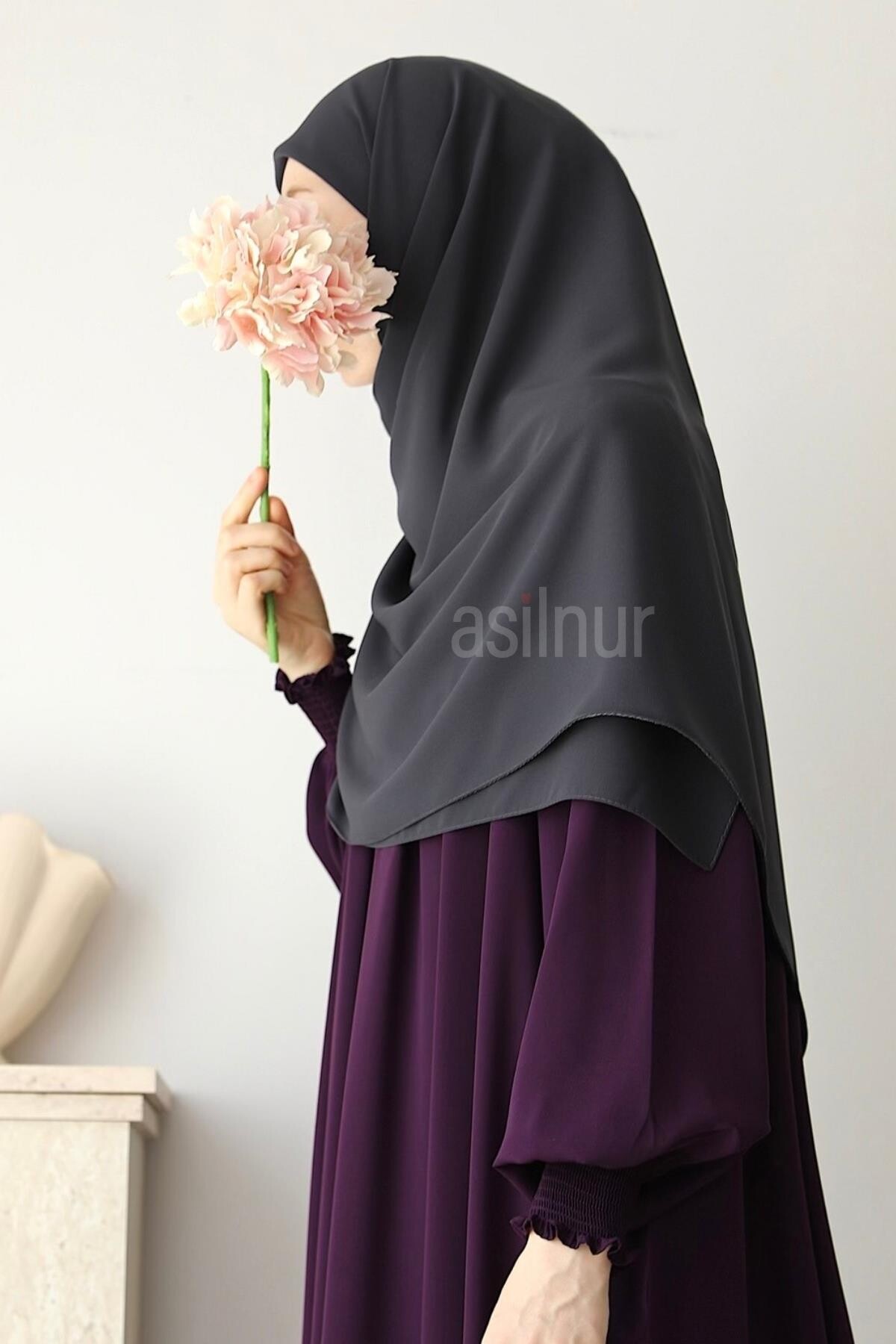 Elif Büyük Boy Eşarp 120x120 Füme - 2