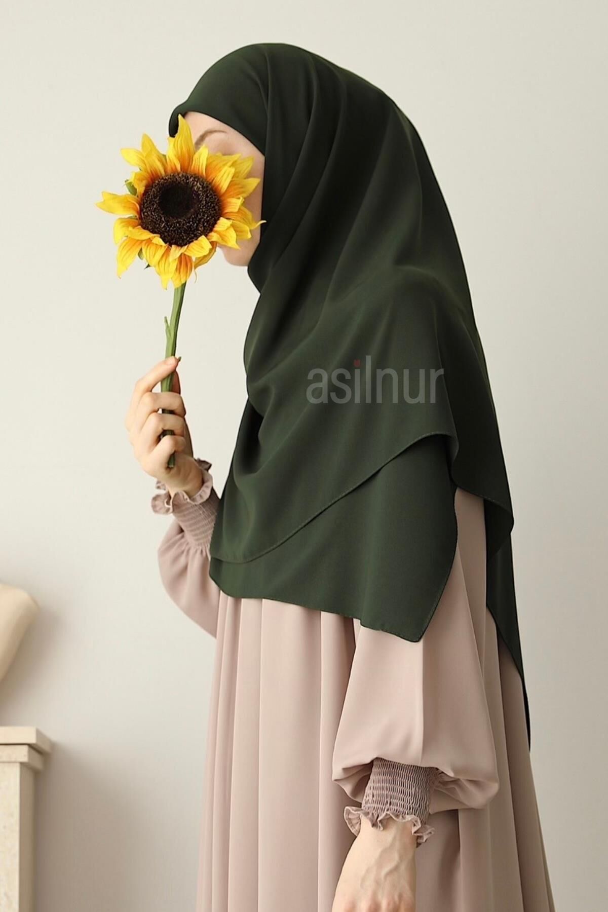 Elif Büyük Boy Eşarp 120x120 Haki - 2