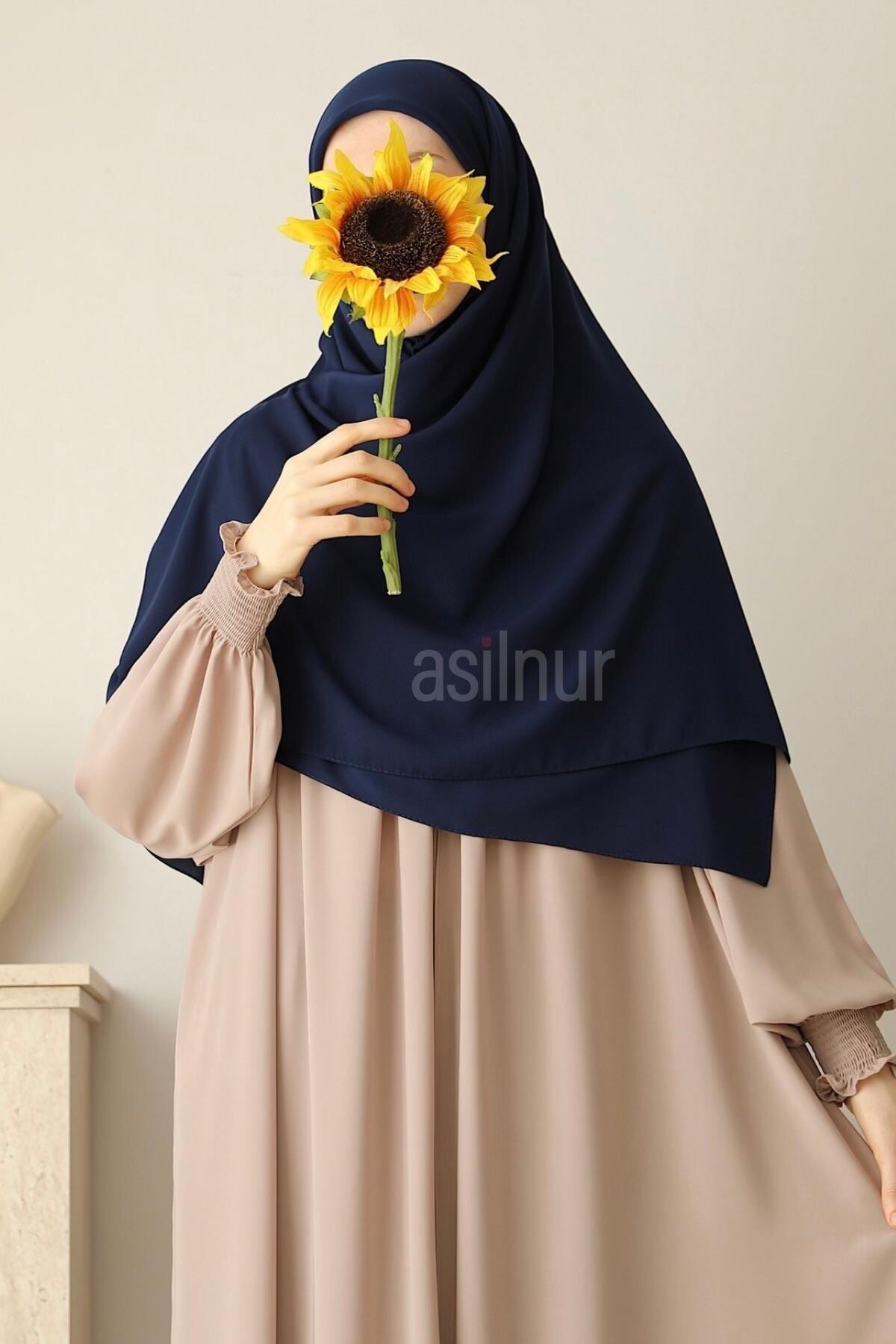 Elif Büyük Boy Eşarp 120x120 Lacivert - ASİLNUR