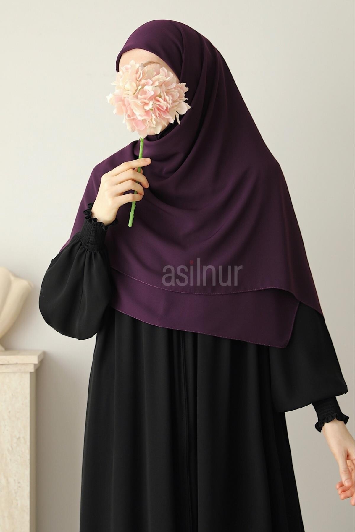 Elif Büyük Boy Eşarp 120x120 Mürdüm 