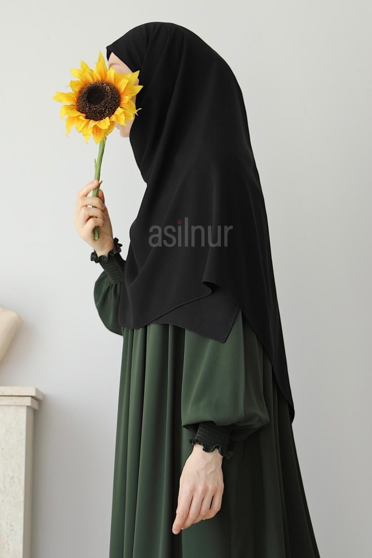 Elif Büyük Boy Eşarp 120x120 Siyah - 2