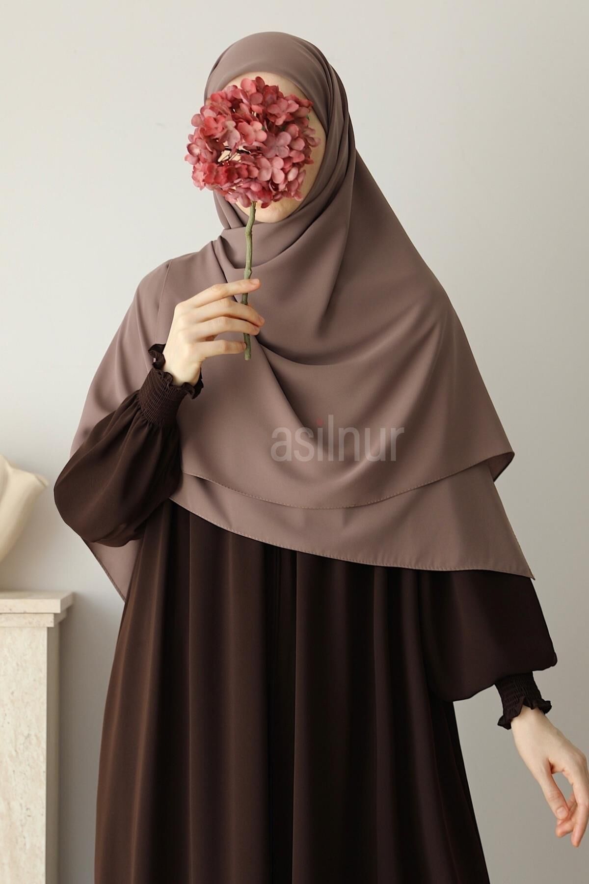 Elif Büyük Boy Eşarp 120x120 Vizon - 1