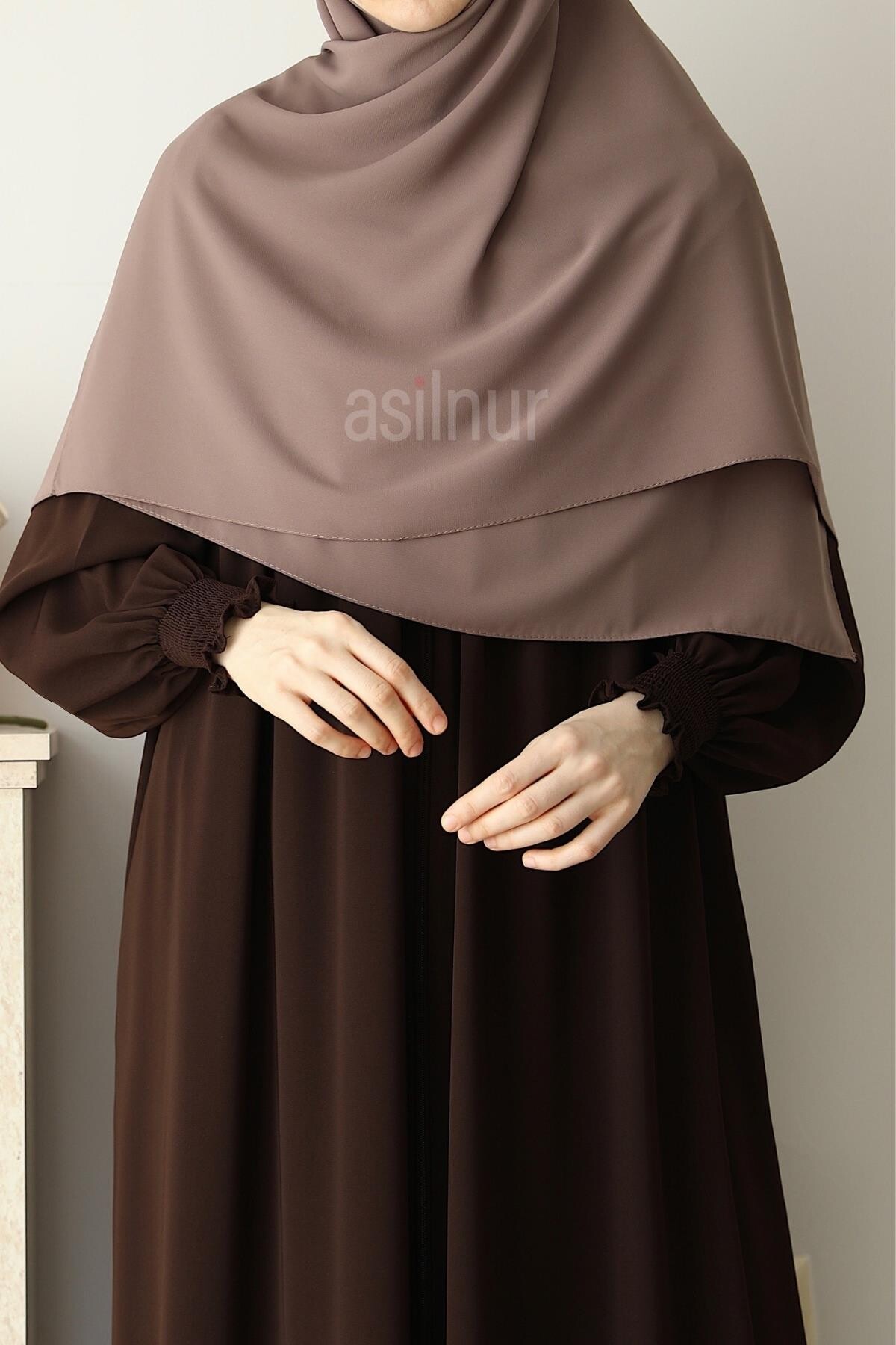 Elif Büyük Boy Eşarp 120x120 Vizon - 4