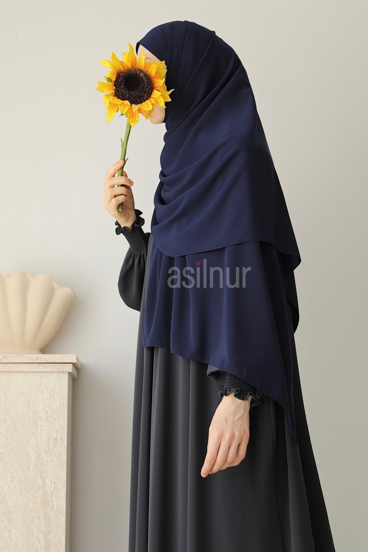 Elif Büyük Boy Şal 70x220 Lacivert - 3