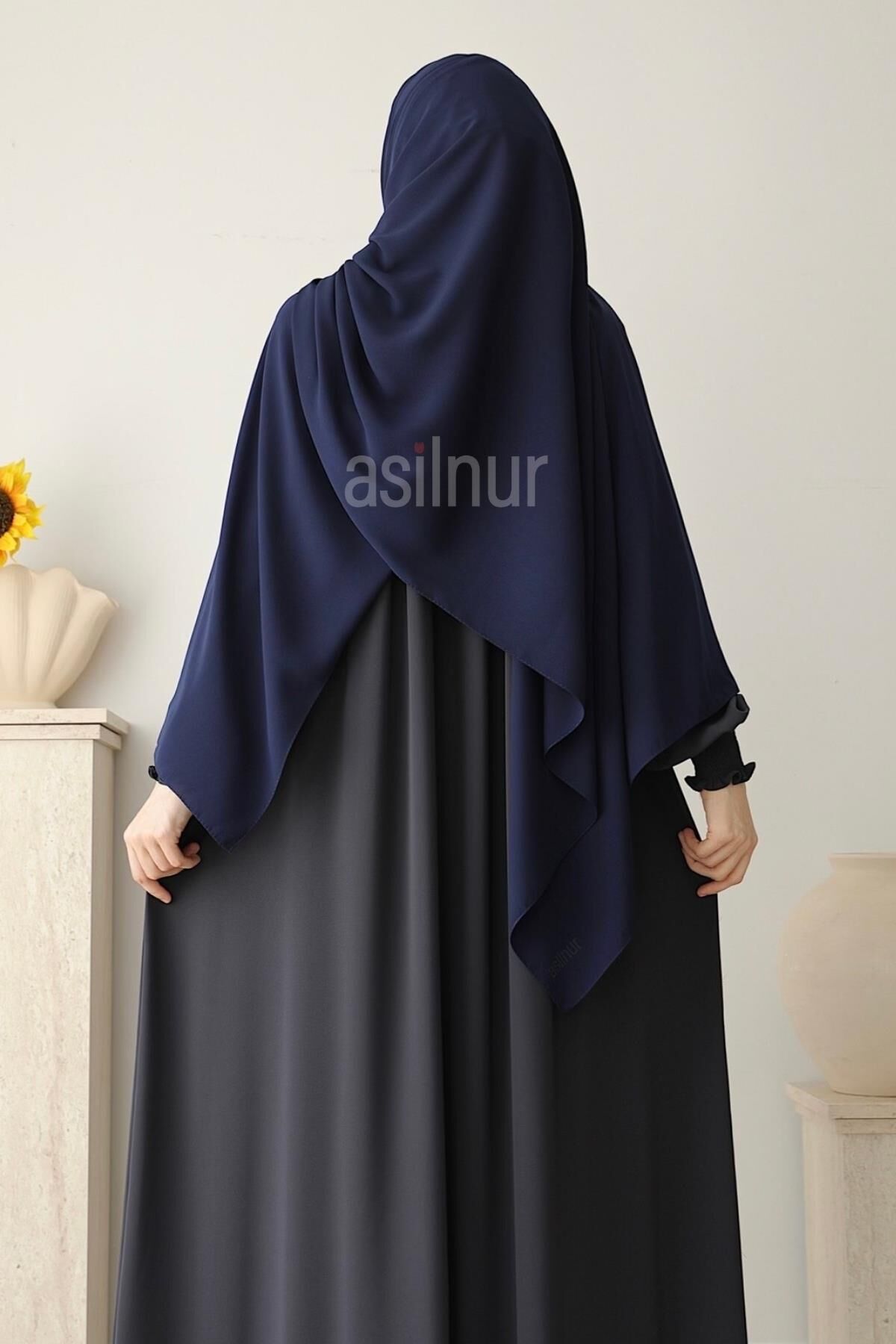 Elif Büyük Boy Şal 70x220 Lacivert - 4