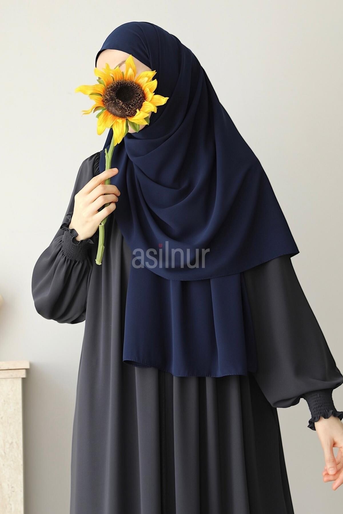 Elif Büyük Boy Şal 70x220 Lacivert - ASİLNUR