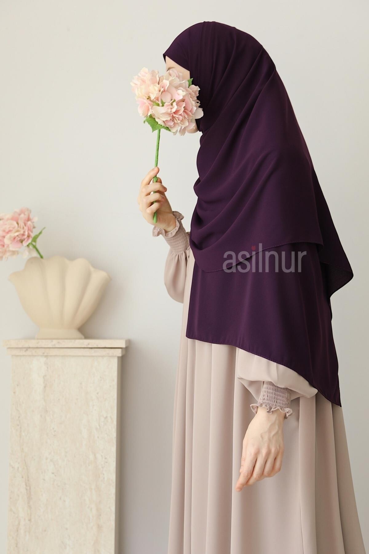 Elif Büyük Boy Şal 70x220 Mürdüm - 2