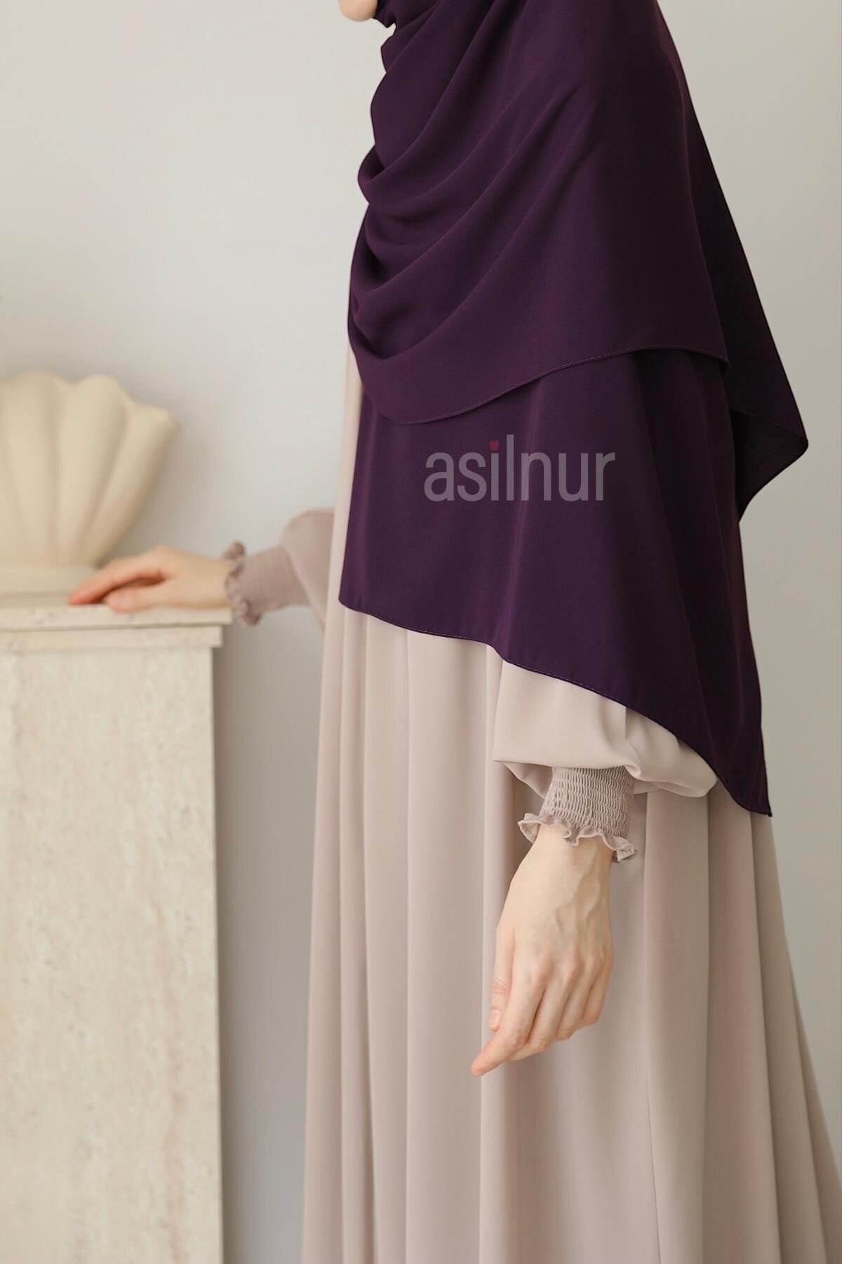 Elif Büyük Boy Şal 70x220 Mürdüm - 3