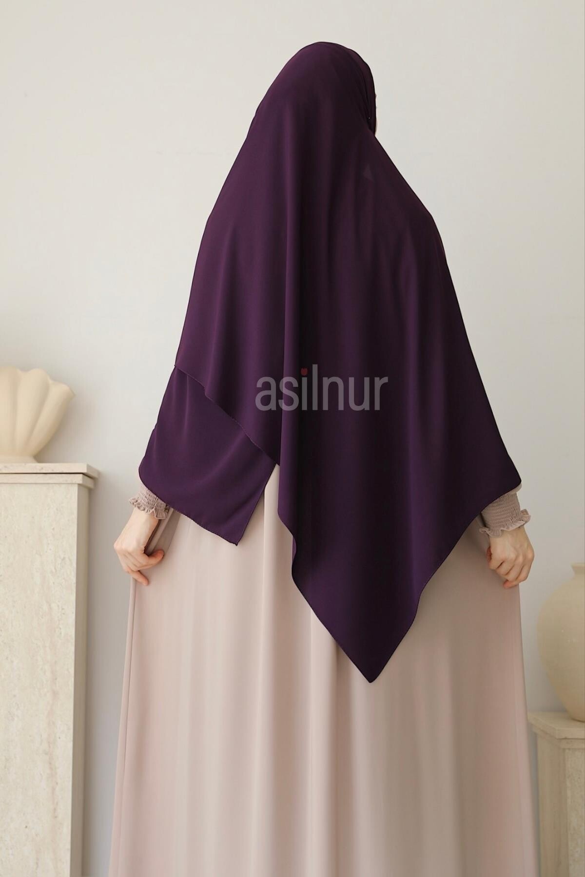 Elif Büyük Boy Şal 70x220 Mürdüm - 4