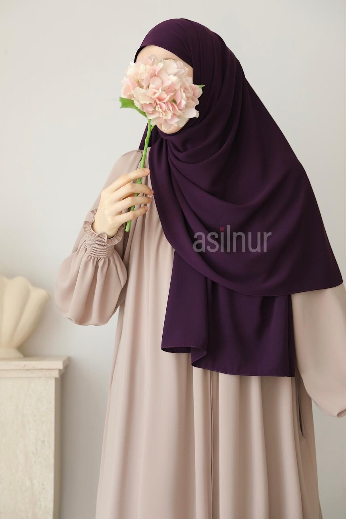 Elif Büyük Boy Şal 70x220 Mürdüm - ASİLNUR