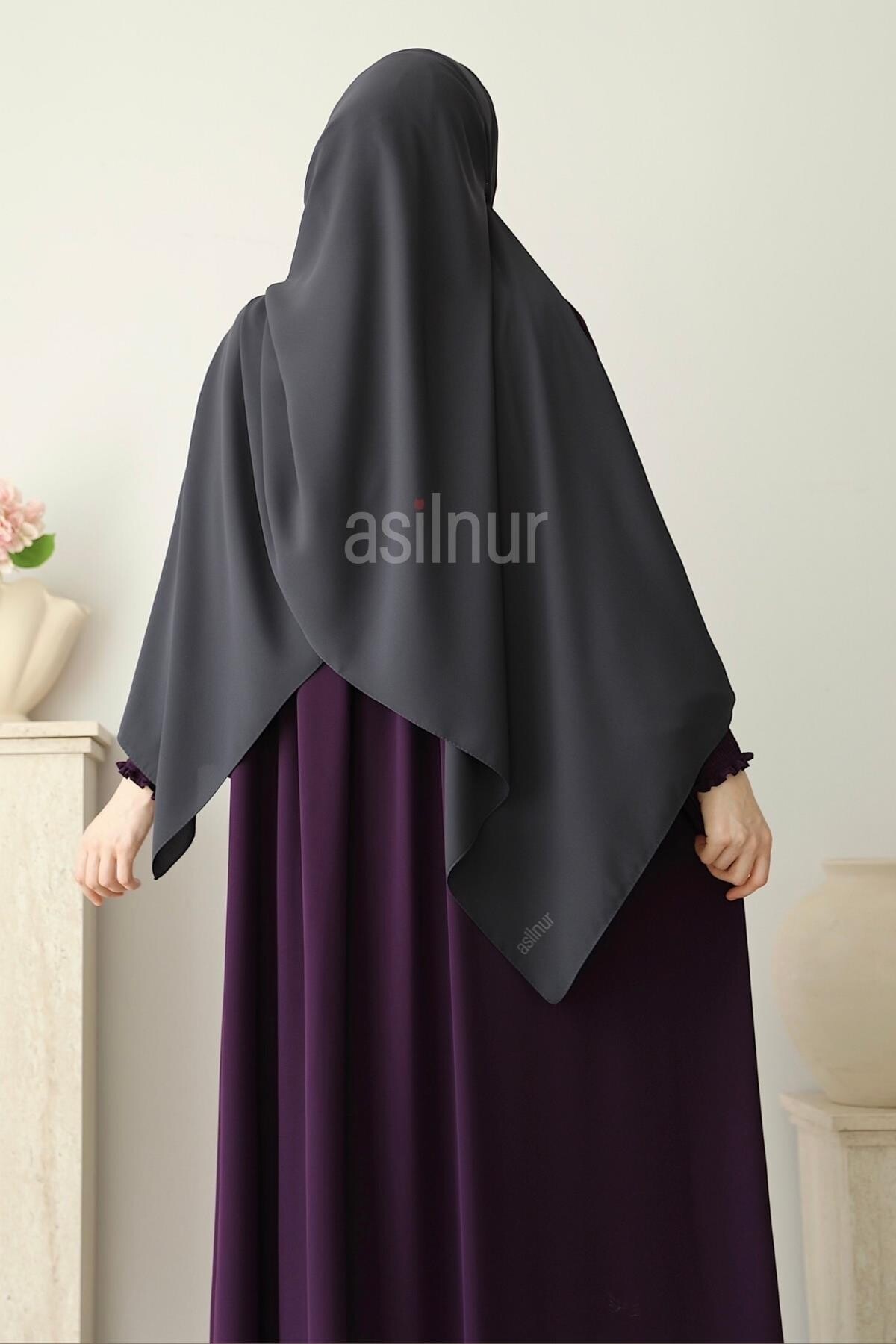 Elif Büyük Boy Şal 70x220 Füme - 4