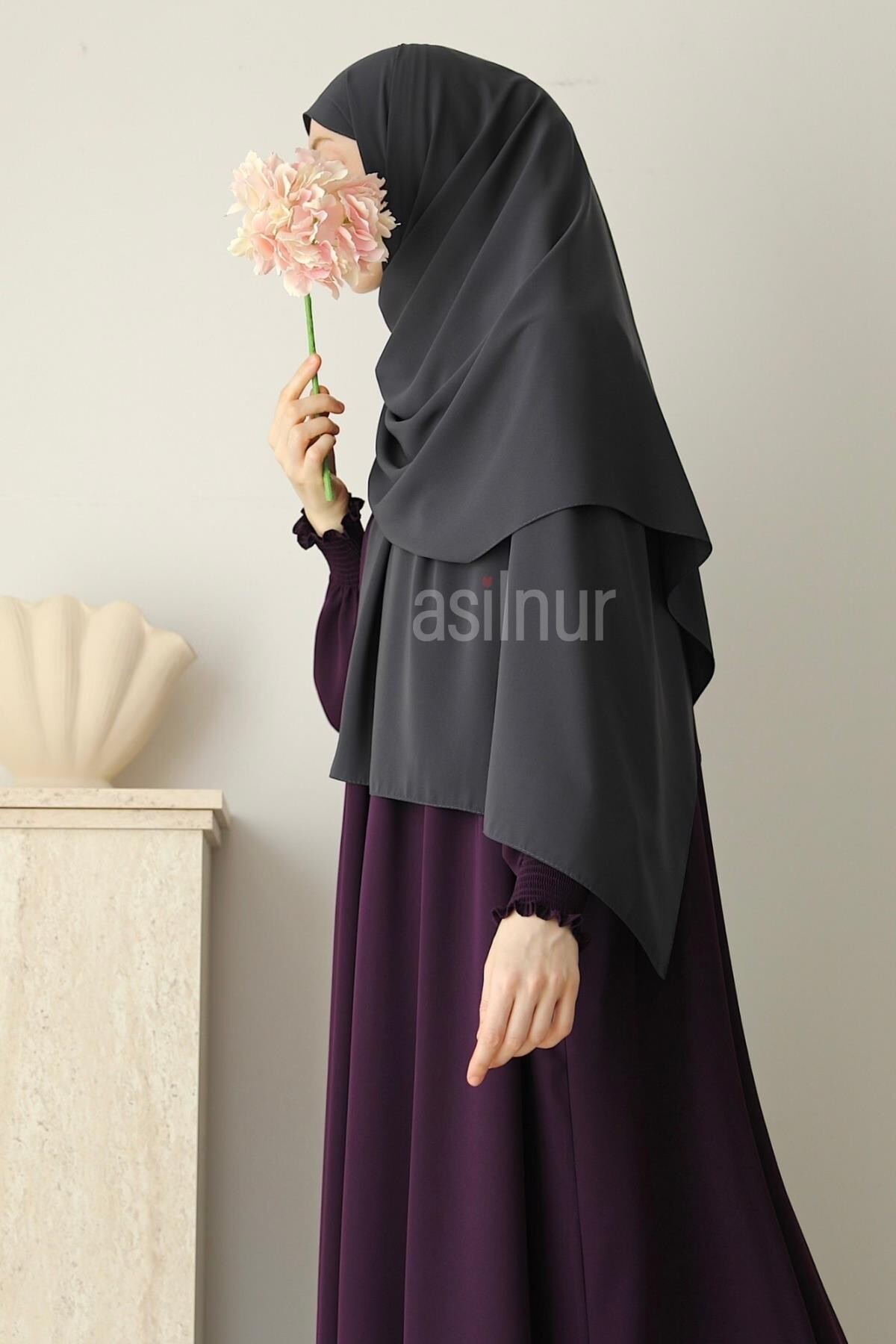 Elif Büyük Boy Şal 70x220 Füme - 2