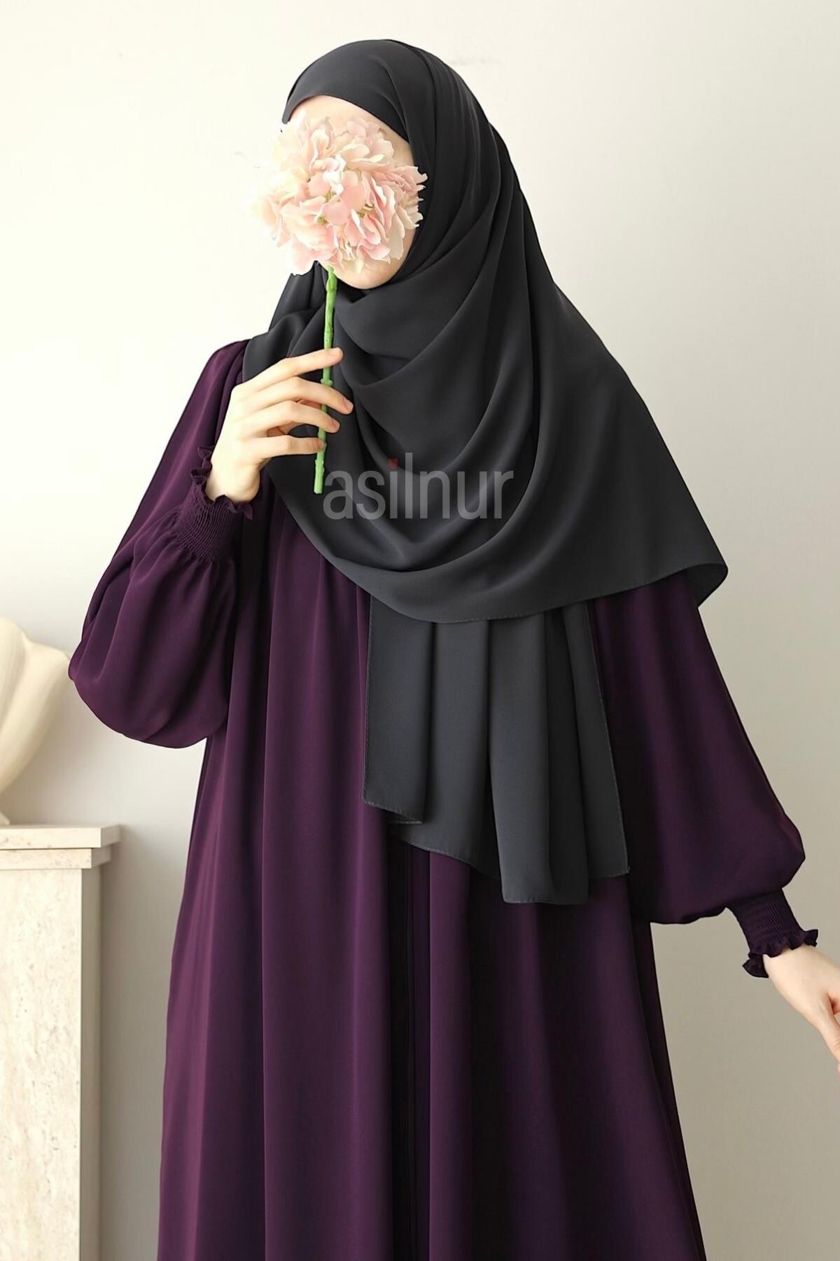 Elif Büyük Boy Şal 70x220 Füme - ASİLNUR