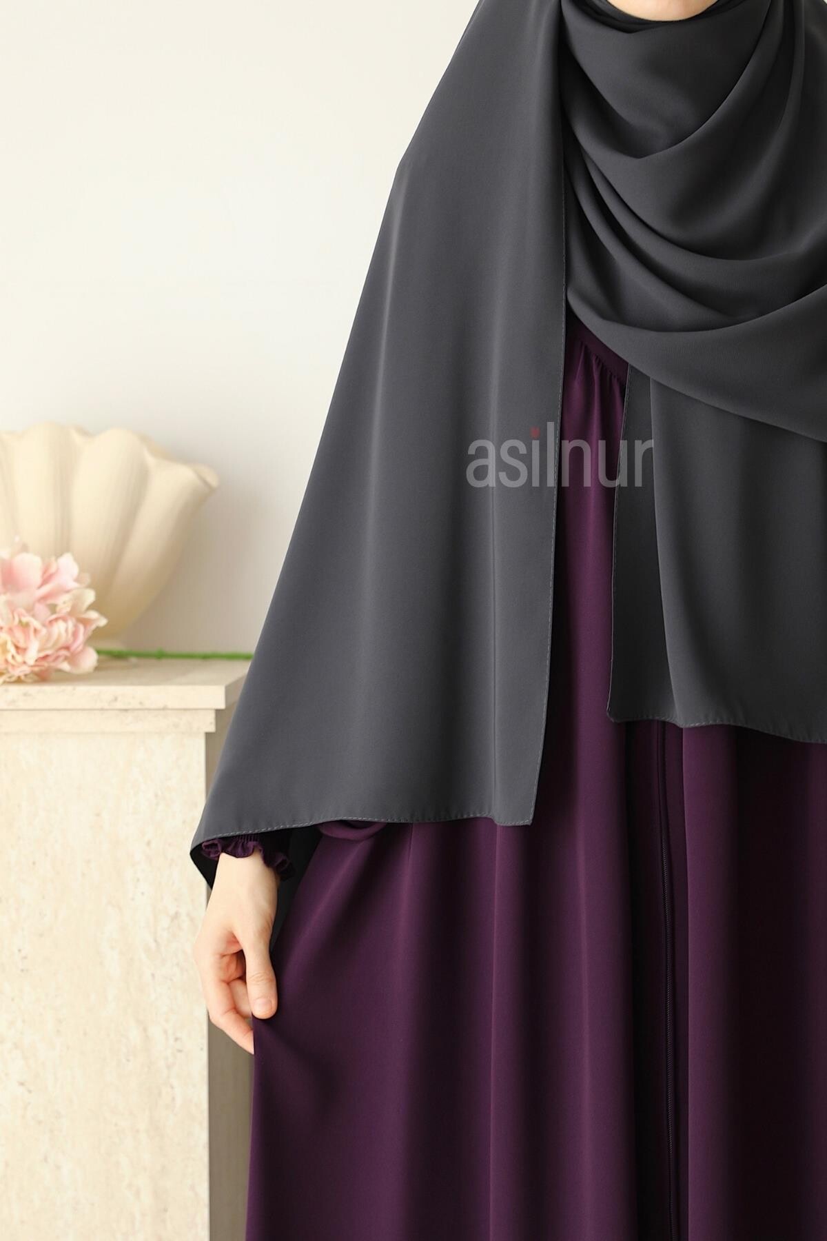 Elif Büyük Boy Şal 70x220 Füme - 3