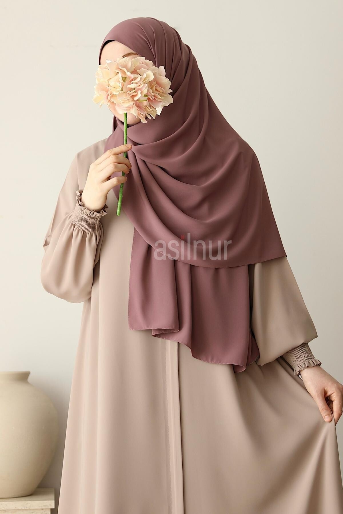 Elif Büyük Boy Şal 70x220 Gül Kurusu 