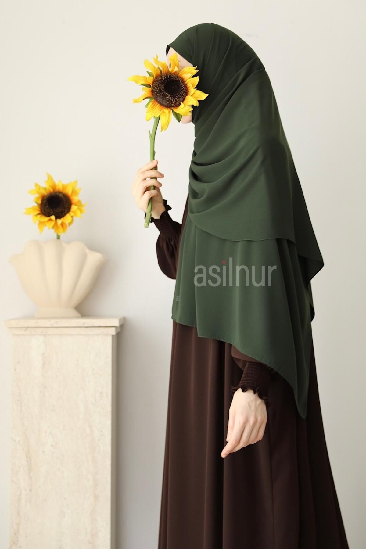 Elif Büyük Boy Şal 70x220 Haki - 2