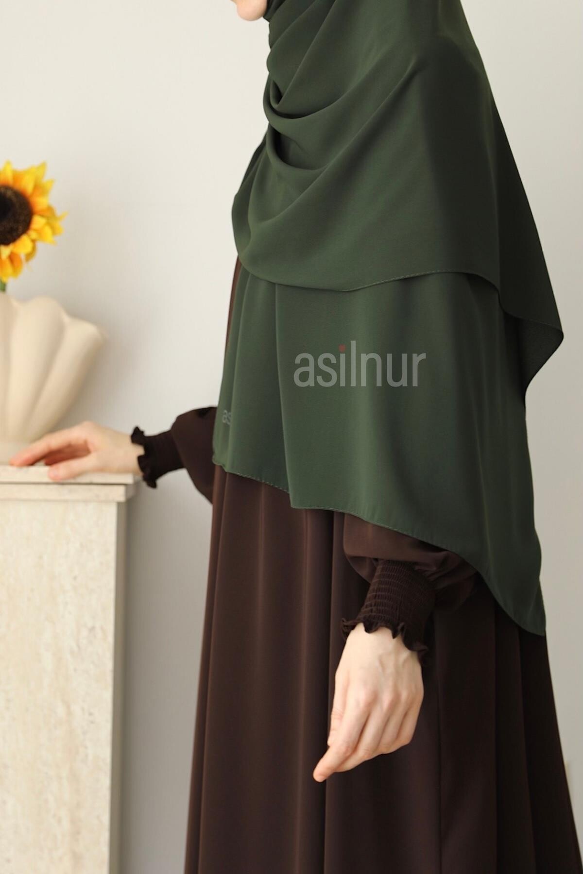 Elif Büyük Boy Şal 70x220 Haki - 3